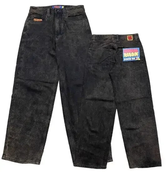 2023 jeans Y2K oversized letter printed denim trousers for men and women street retro loose gothic wide leg straight pants