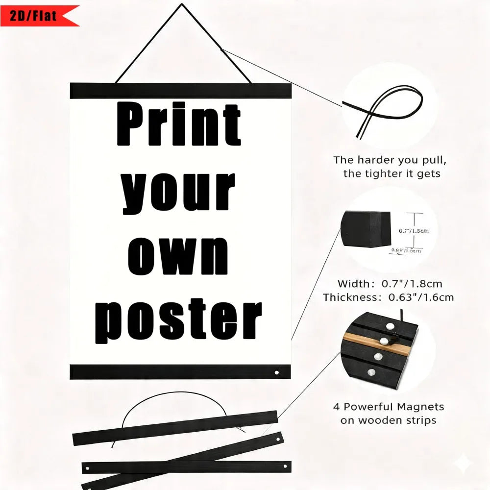 Customized Poster Decorative Painting Comes with a Magnetic Black Hanging Frame, a Simple Style Home Decoration Hanging Poster