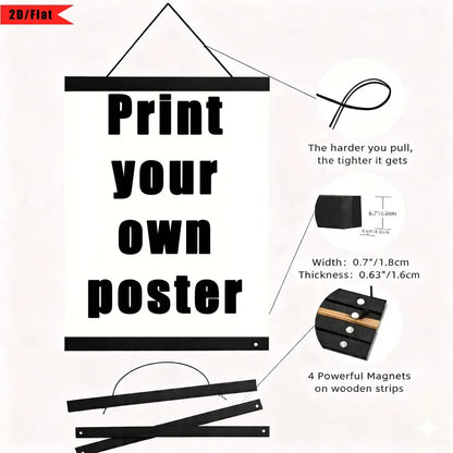 Customized Poster Decorative Painting Comes with a Magnetic Black Hanging Frame, a Simple Style Home Decoration Hanging Poster