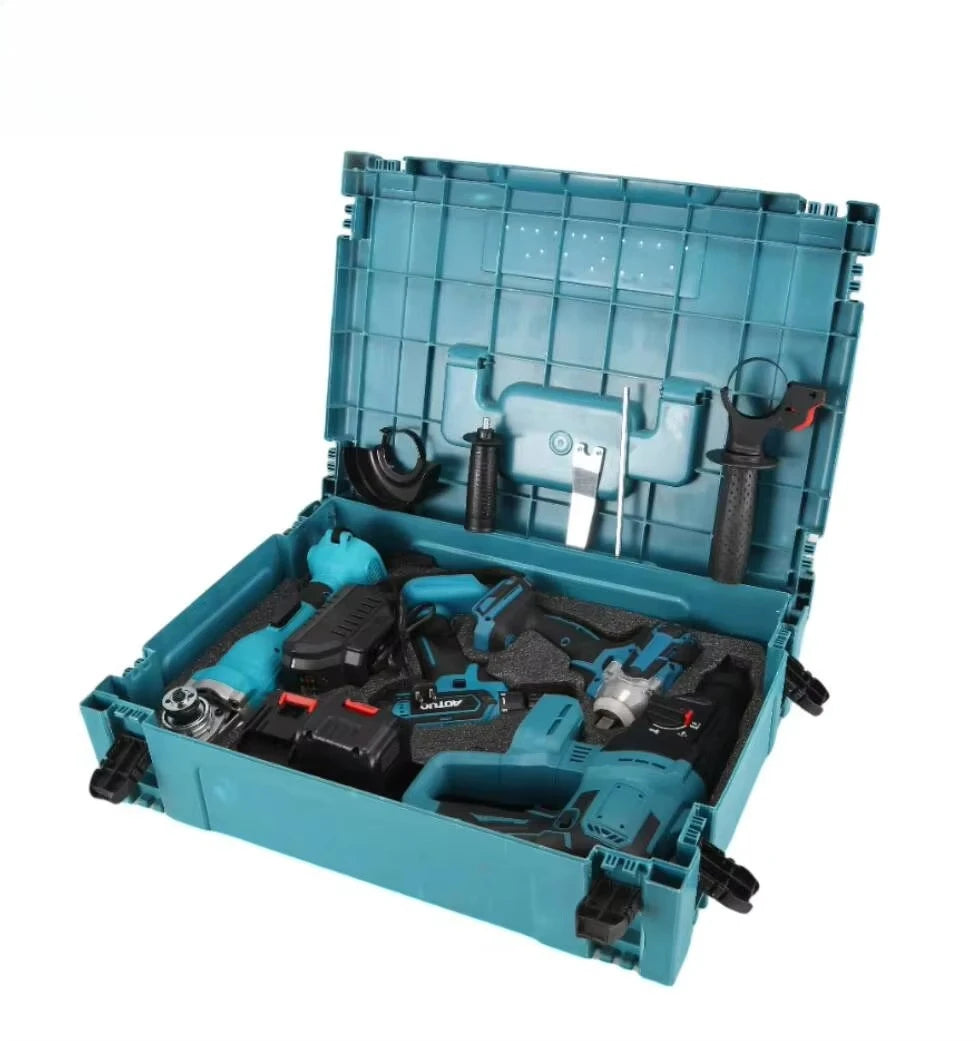 Power Tool Industrial Six-Piece Set Lithium Battery Brushless Tools Wrenches Angle Grinders Cutting Machines Electric Chain Saws