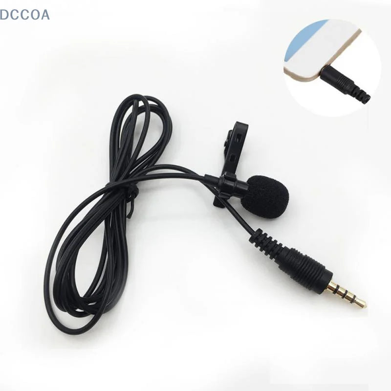 3.5mm Jack Lavalier Tie Clip Lecture Microphones Mini Audio Mic for Camera Computer Phone