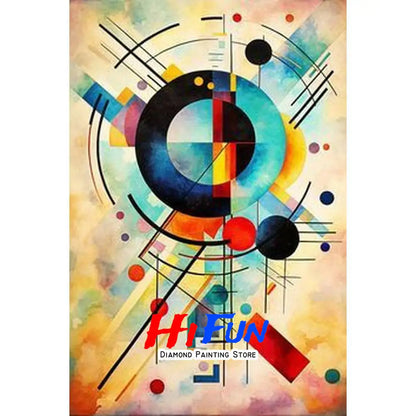 Diamond Painting Full Drill Western Abstraction Art Wassily Kandinsky Poster Rhinestones Mosaic Embroidery  Living Room Decor