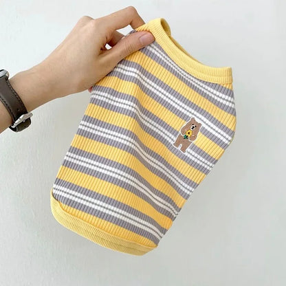 Fashion Dog Vest Summer Pet Dog Clothes for Small Dogs Cute Puppy Thin Shirt Bear Print Cat Vest Pet Clothing Chihuahua Clothes