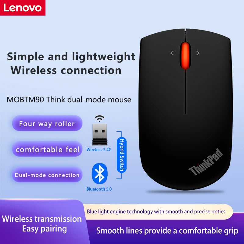 Mouse Lenovo ThinkPad Office Mouse 4Y50Z21427 Black Bluetooth + Wireless Dual-Mode Mouse