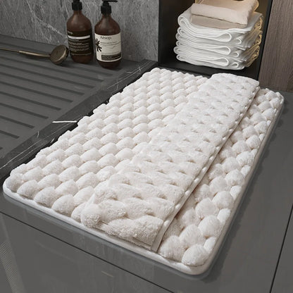Practical Anti-slip Bath Mat Soft Washable Bathroom Floor Mat Household Water Absorption Floor Rug Bathroom Decor