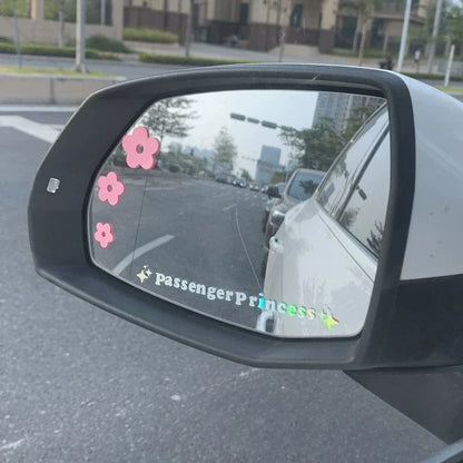 2pcs Mirror Decoration Sticker Passenger Princess Star Mirror Decal Sticker Rearview Mirror Car Vinyl Decoration Funny Car Decal