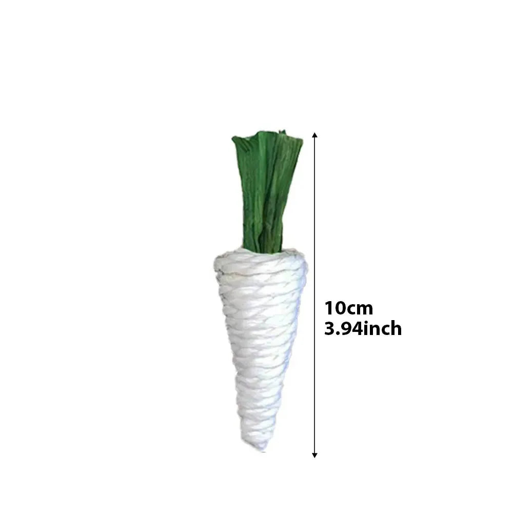 Pet Parrot Chewing Teething Toys Hamster Rabbit Hand-woven Straw Rope Carrot Corn Rattan Ball Toys Bird Cage Hanging Accessories
