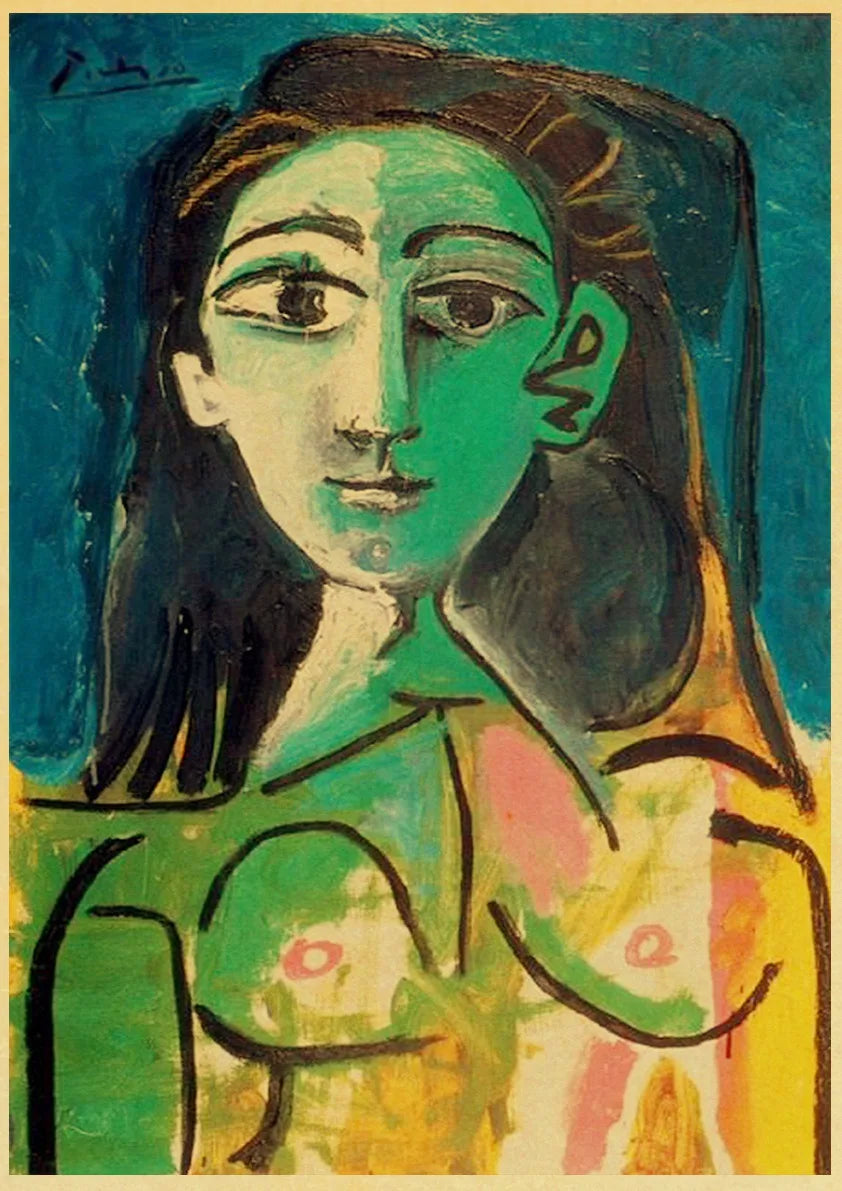 Abstract Painting Pablo Picasso Exhibition Kraft Paper Poster Art Prints Museum Modern Gallery Wall Picture Home Room Decor Gift