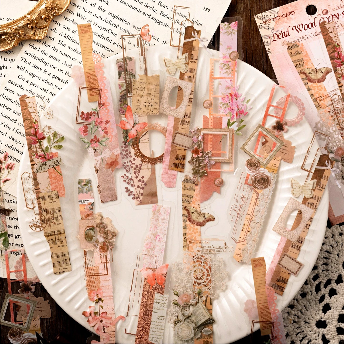 6 styles 20 pcs Paper lab series PET Material  Decorative Diy Diary Album Scrapbooking Material Junk Journal Supplies