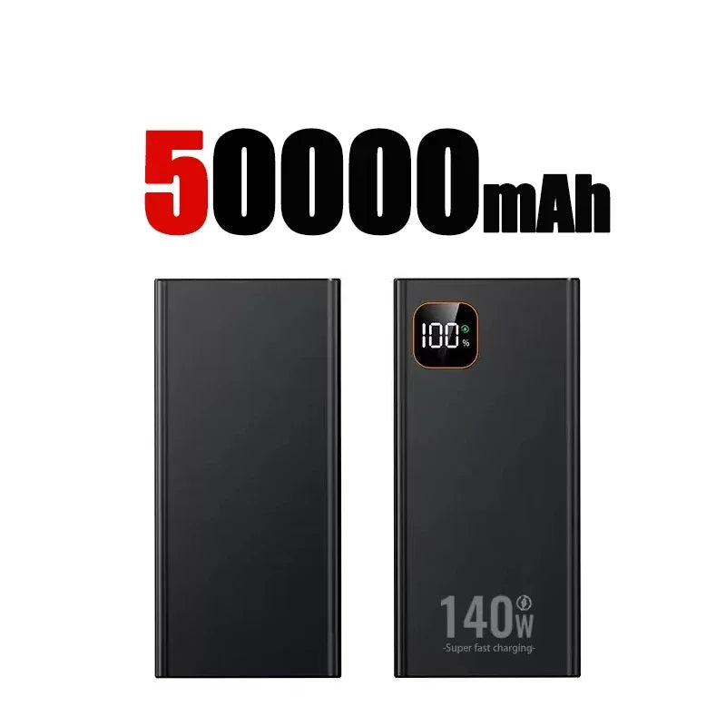 Lenovo 500000mAh Power Bank 140W Ultra Large Capacity Super Fast Charging Portable Power Digital Display External Battery 2026