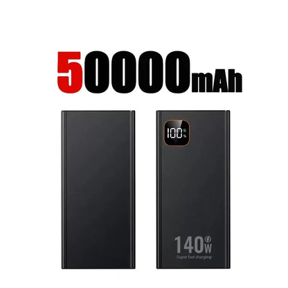 Lenovo 500000mAh Power Bank 140W Ultra Large Capacity Super Fast Charging Portable Power Digital Display External Battery 2026