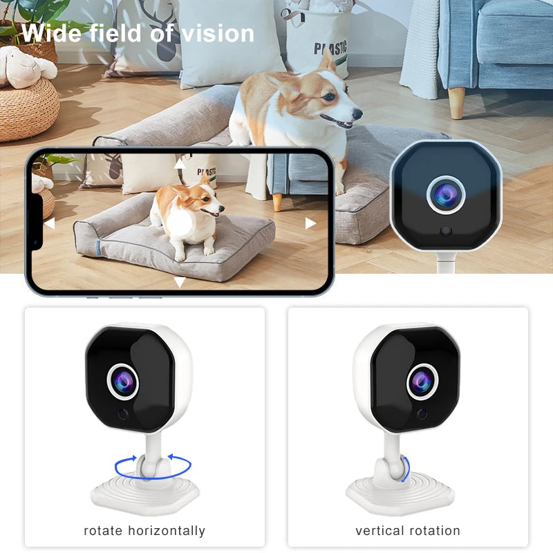 Smart  Wi-Fi Smart Home Security Camera  HD,Real-time APP Alerts, 2-Way Audio, with Motion Tracking for Baby & Pet Indoor Camera