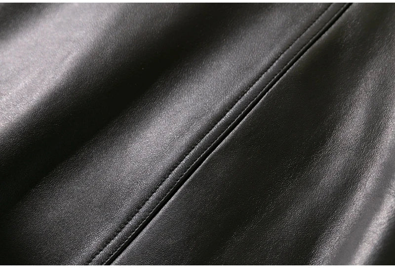 Hip Wrap Slim Fit Genuine Leather High Waist Thin 2025 A-line Sheepskin Short Skirt Female Fashion Women Harajuku Kawaii Casual