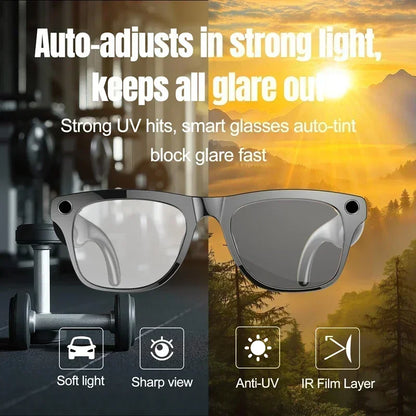Lenovo 100MP Camera 8K HD Smart Glasses Chat GPT 260mAh Battery Bluetooth Call Voice Assistant Control Motorcycle Sunglasses