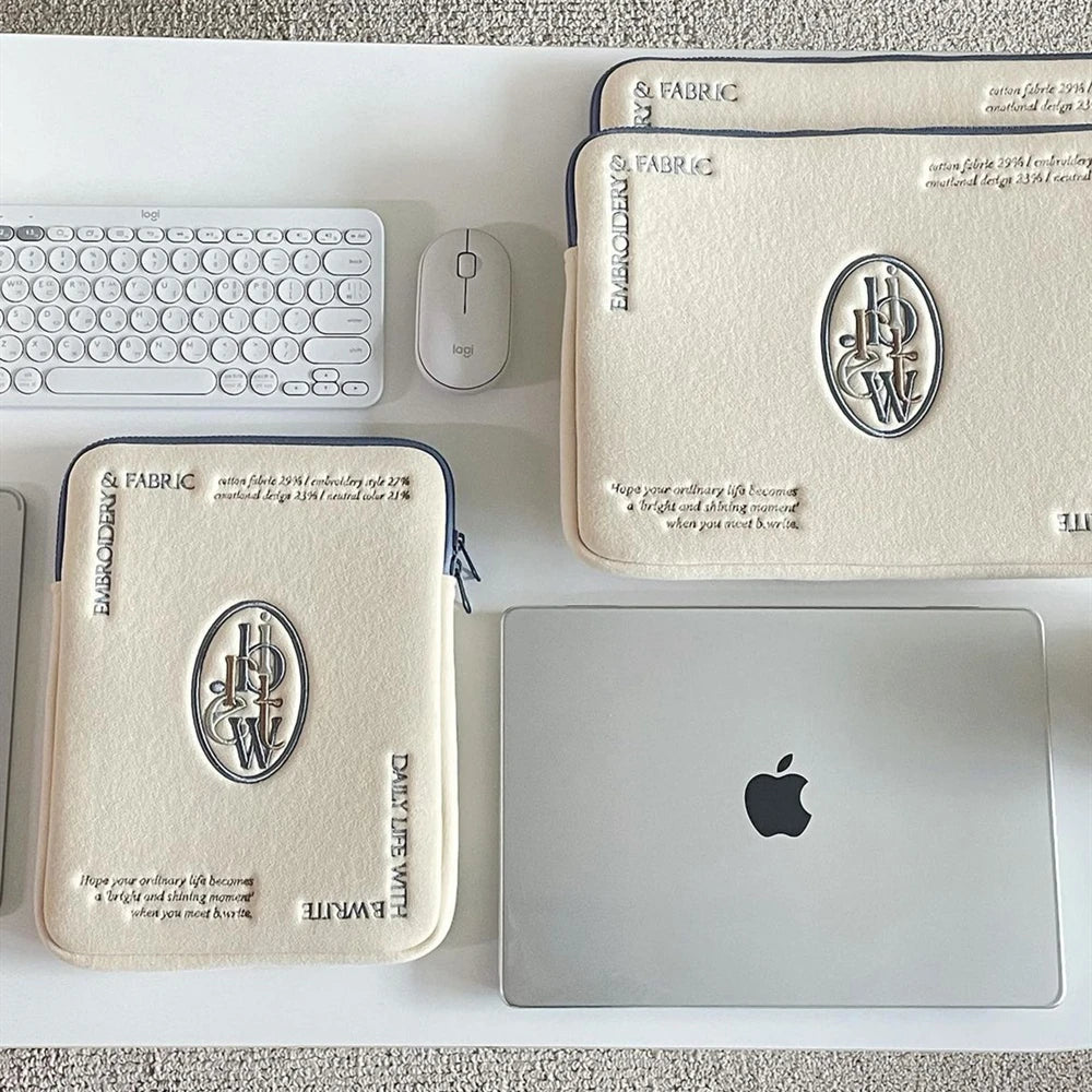 Ins Simple Letter Tablet Bag Computer Case for Ipad Pro 11 12.9 Air4 5 10th Protective Case Macbook Dell Lenovo 14 15.6'' Bag