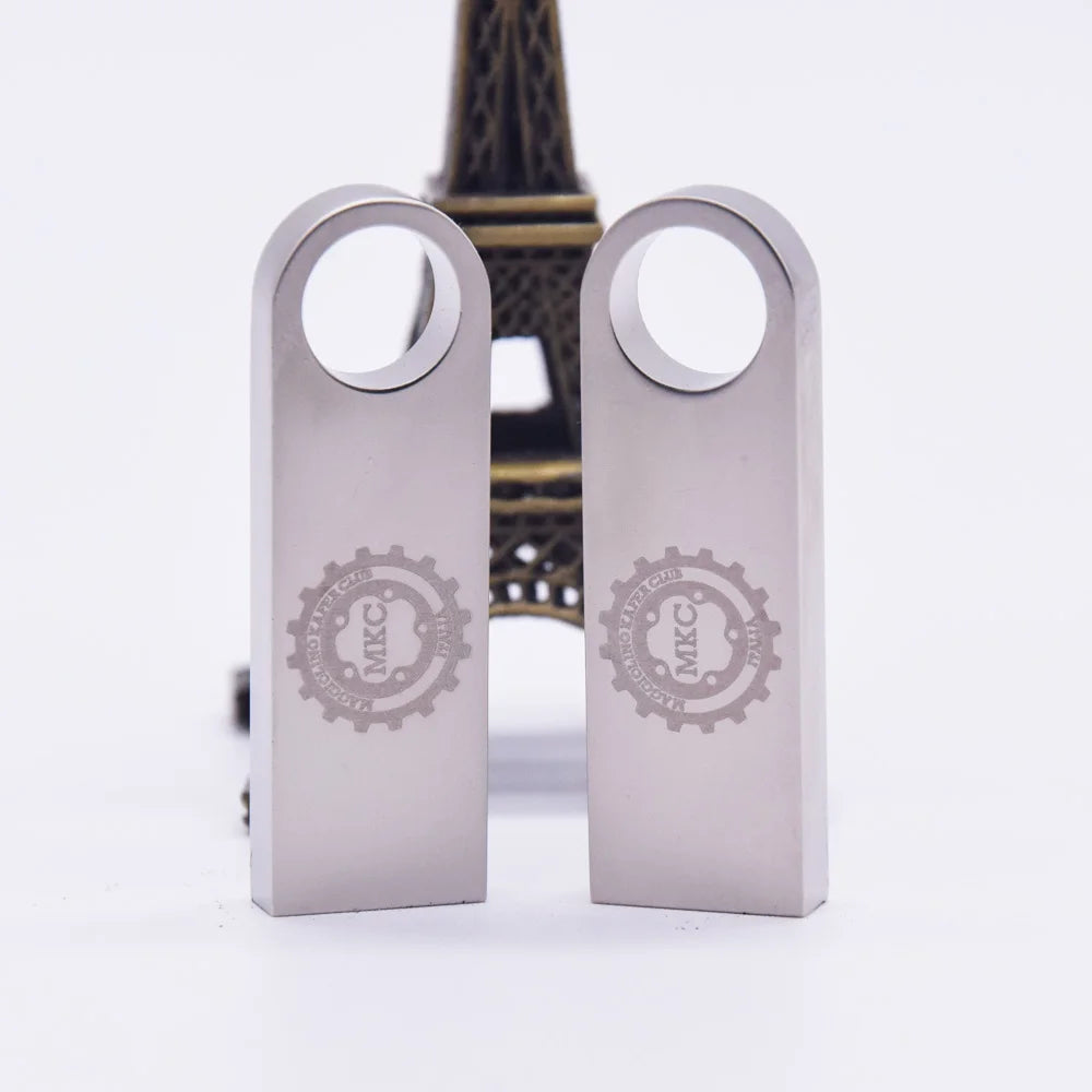 50PCS/lot Free Custom Logo Pendrive 16GB USB Creative Metal Key USB 2.0 Flash Drive Pendrive 4GB 8GB 32GB 64GB Memory Stick