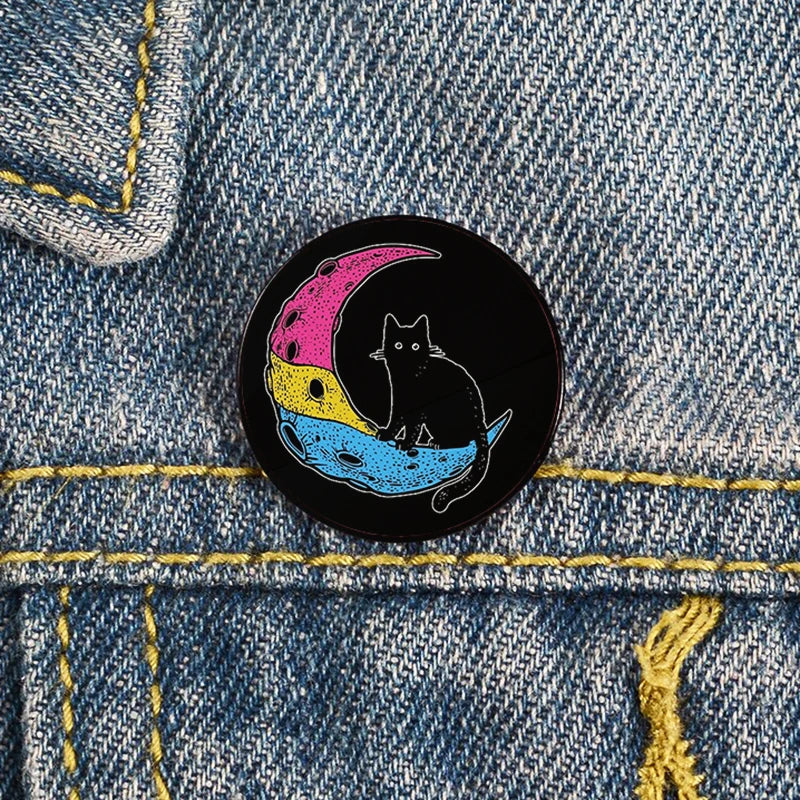 Lapel teacher tote Bag backpacks Badge Cartoon gift Pines Brooch for women Non Binary Pride cat Pins Custom cute Pines Shirt