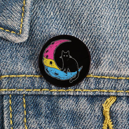 Lapel teacher tote Bag backpacks Badge Cartoon gift Pines Brooch for women Non Binary Pride cat Pins Custom cute Pines Shirt