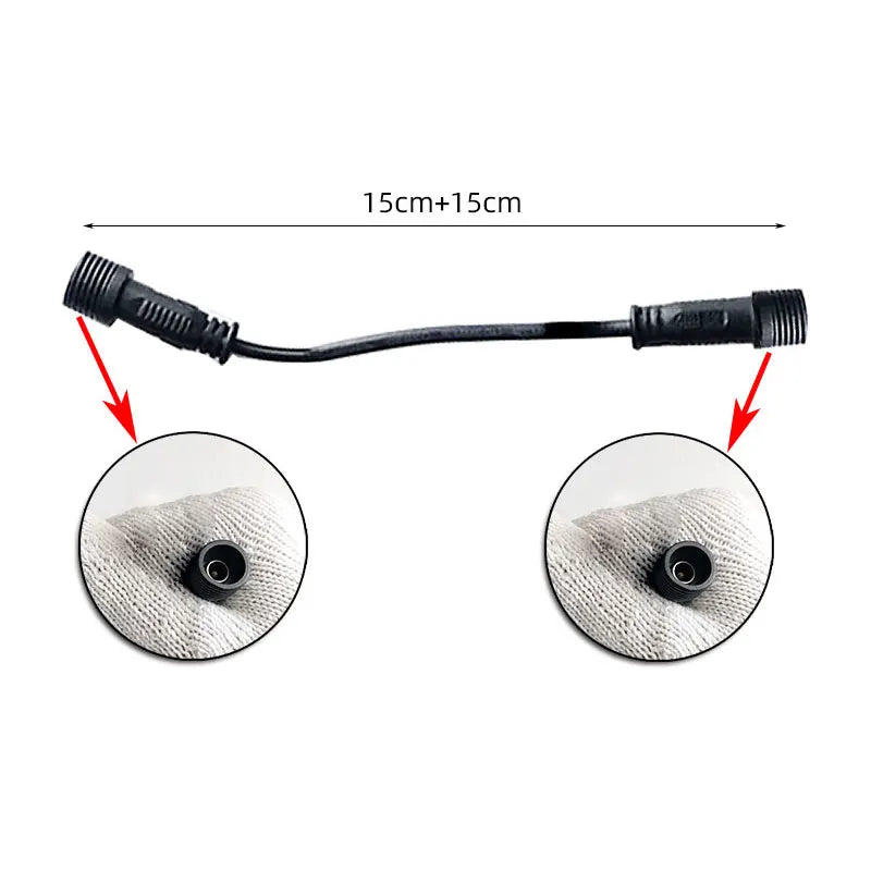 IP67 Solar Light Conversions 1 to 2 Splitter DC To 2Pin Plugs Intelligent Triage Universal Waterproof Connector Male Female Wire