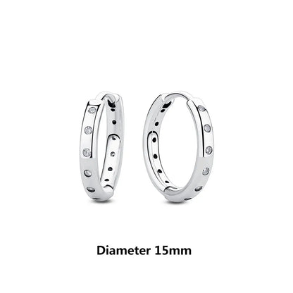 New 2026 Original 925 Sterling Silver Earrings For Women Piercing Hoop Love Heart Earings Rose Gold Wedding Gift Luxury Jewelry