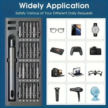 25 in 1 mini screwdriver set, flat head and cross shaped small screwdrivers, suitable for electronic products