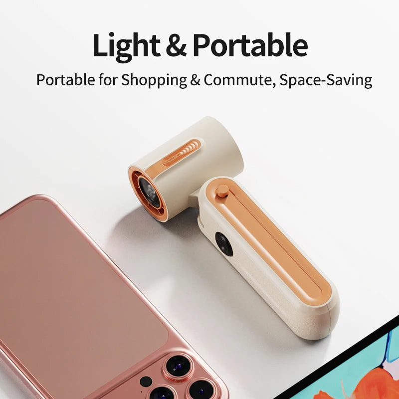 Portable Mini Handheld Fan with LED Display Semiconductor Refrigeration 120 Speeds USB Rechargeable Battery Outdoor Fan