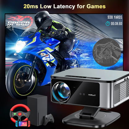 2026 HORLAT 45000 Lumens 4K Ultra HD Projector TOF Focus Android 14 WiFi 6 1080P Full HD Daylight Home Theater Movie Projector