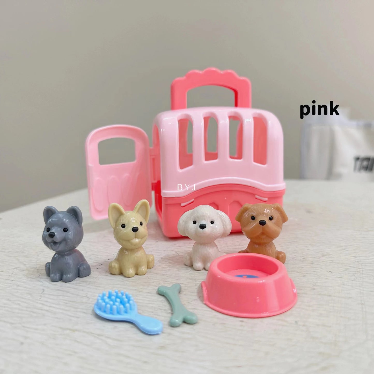 Dog Doll Set Puppy Pretend Play Toys Children Play House Accessories Pet House Scene Games Toys Kids Sensory Dog Pet Basket Toys