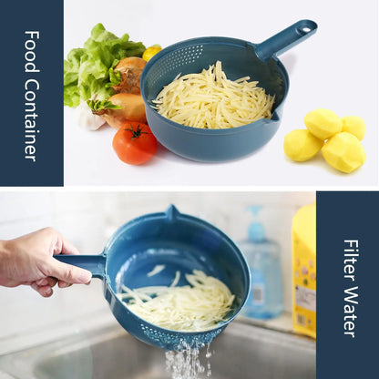 9-In-1 Multifunctional Vegetable Chopper Radish Carrot And Potato Chopper Manual Shredding And Slicing Machine  Kitchen Tool