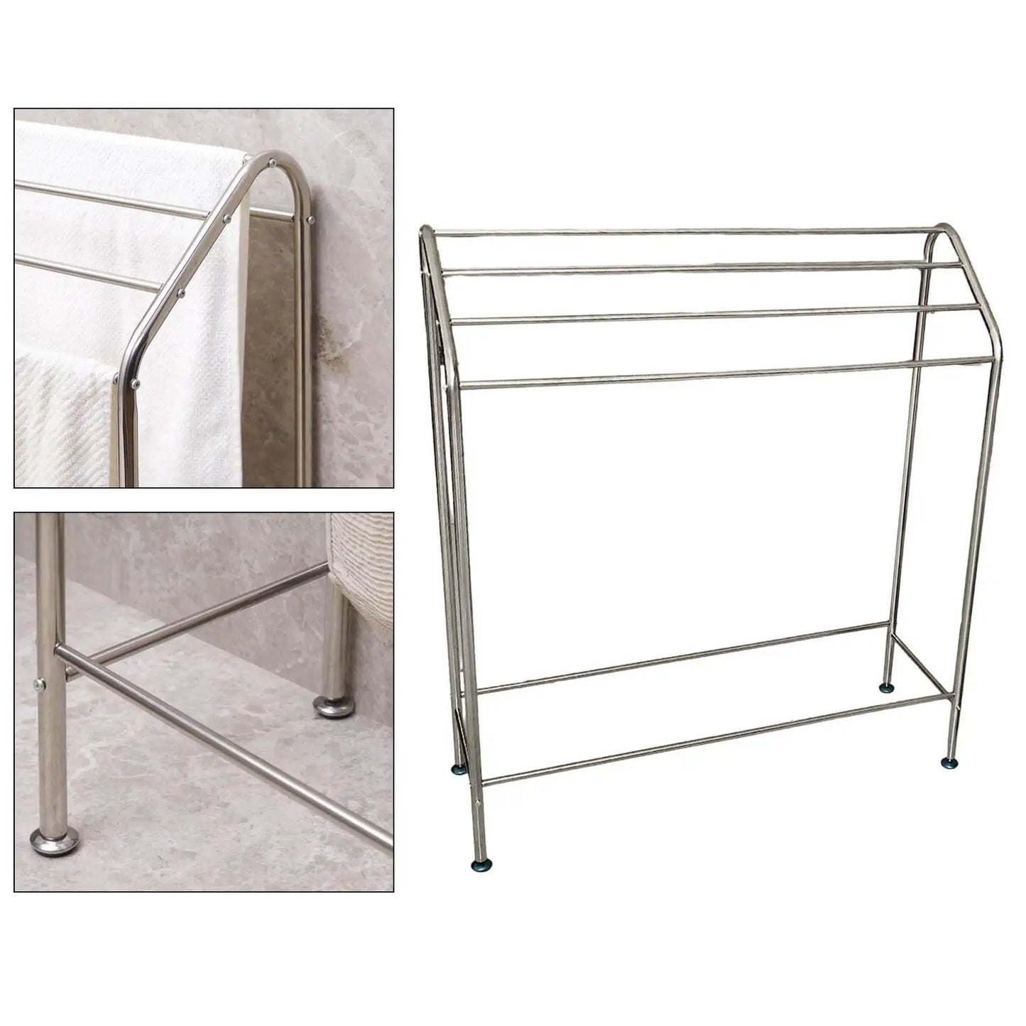 Floor Towel Rack Multifunctional Bathroom Storage Shelf Sturdy Blanket Display Rack for Hotel Closet Laundry Room Home Household