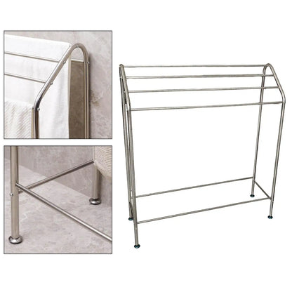 Floor Towel Rack Multifunctional Bathroom Storage Shelf Sturdy Blanket Display Rack for Hotel Closet Laundry Room Home Household