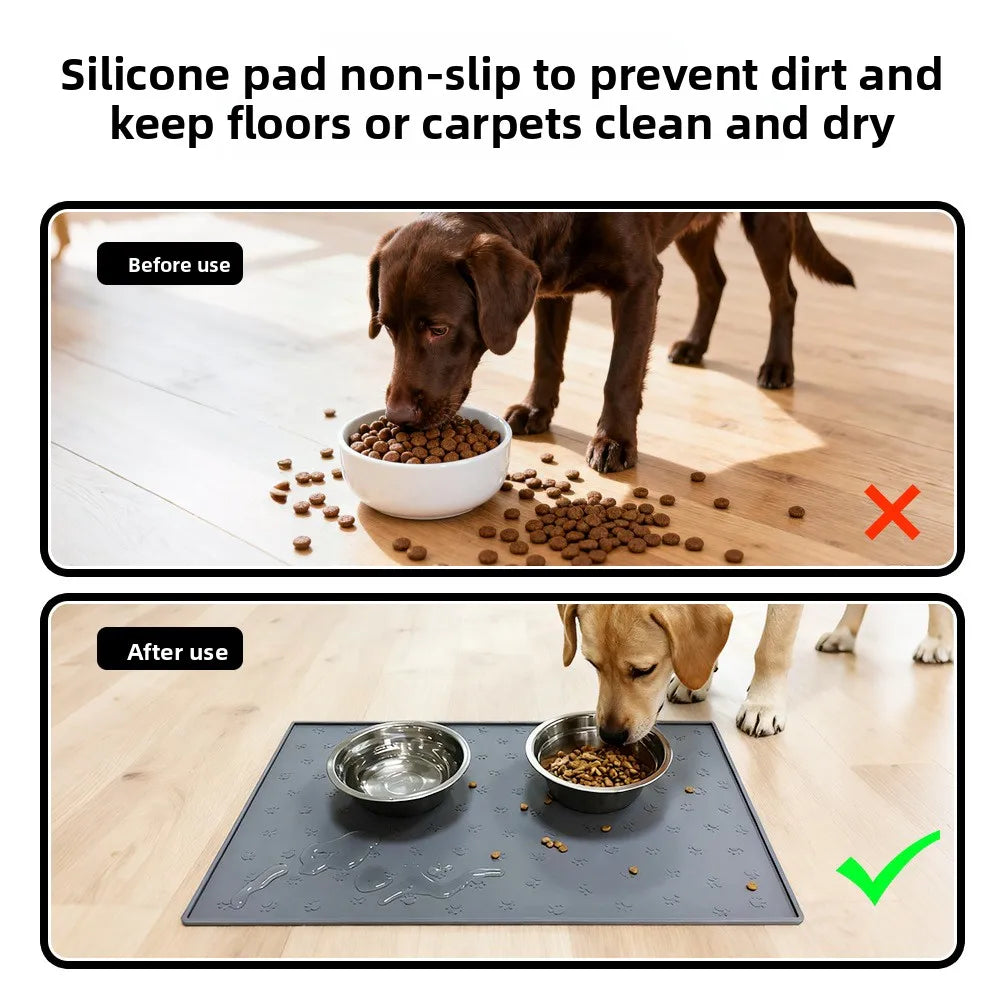 Pet Supplies Silicone Pet Mat Floor Mat Non-slip Waterproof Cat and Dog Feeding Mat Placement Mat Splash-proof Cat Litter Mat