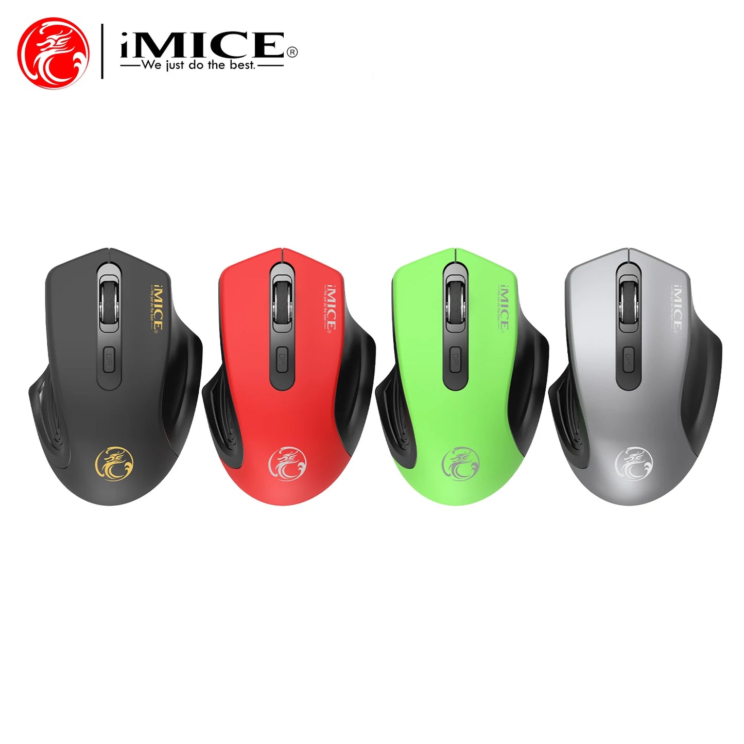 IMICE Wireless Mouse 2.4G Silent Mouse 4Buttons 1600DPI Optical Computer Mouse Ergonomic Battery Mice For Office Laptop PC
