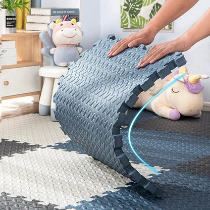 Yoga Gym Mat 14 Pcs 2cm Thick EVA Non-Slip Splicing Leaf Grain Floor Mats Shockproof Home Room Protection Rugs