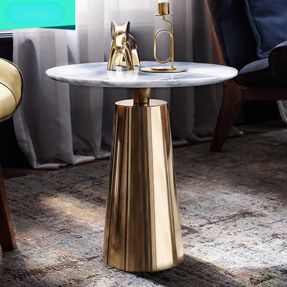 Luxury modern circular white and gold coffee table