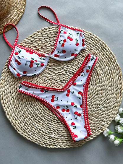 Mr. Nut New Bikini with European and American Printing Cross border Foreign Trade Sexy Split Women Swimsuit Swimsuit