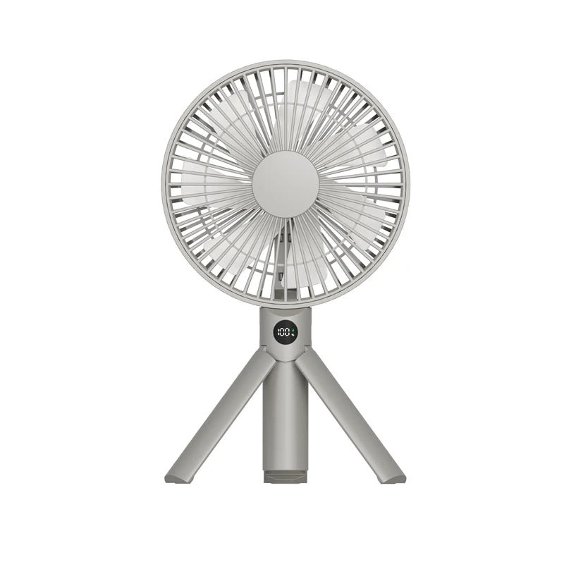 Portable Foldable Tripod Fan, Handheld Desk USB Rechargeable Mini Fan with 4 Speeds, 180 °   Adjustable for Camping, Office, Home, S