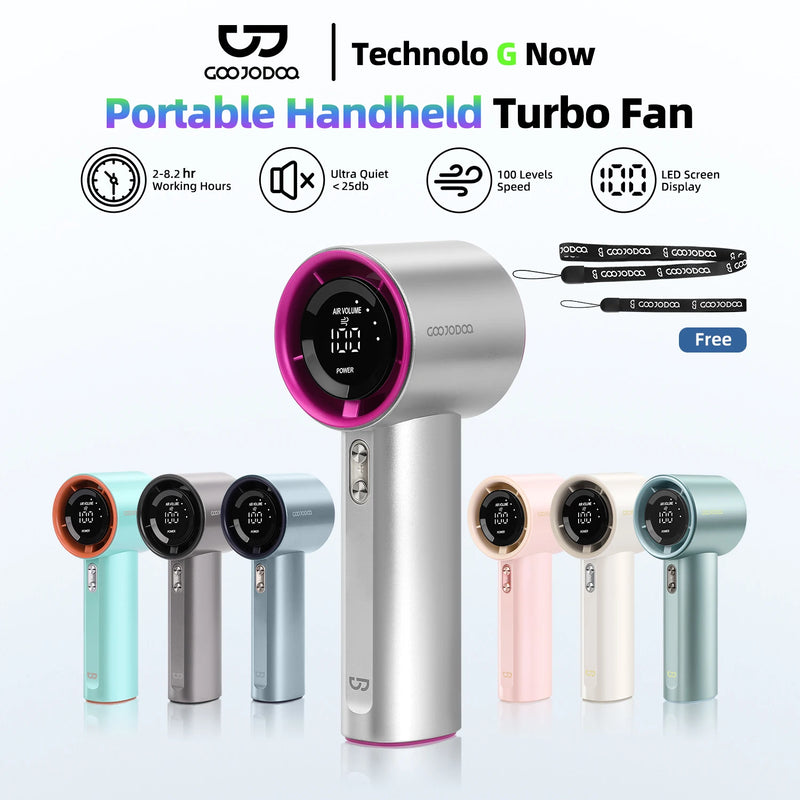 Mini Fan Rechargeable Strong Wind 100 Gear Wind Speed Electric Fan Digital Display Adjustable Turbo Portable Outdoor Handheld