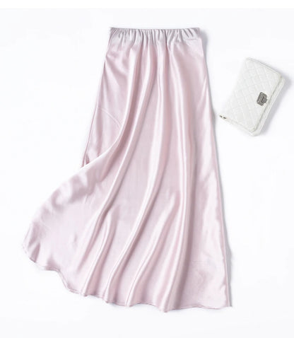 TAJIYANE 93% Natural Mulberry Silk Skirt Fashion Summer Satin Mermaid Skirt 21 Mommes elegant Long Skirt Woman Clothing 2025 스커트