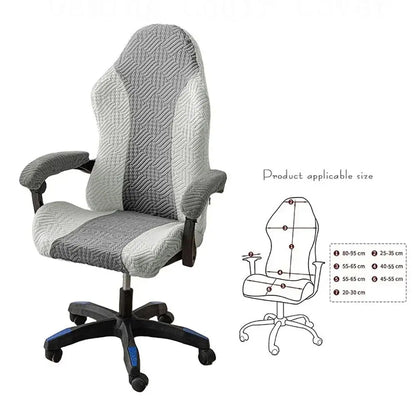 Office Computer Chair Cover Spliced Color Patchwork Elastic Fleece Jacquard Stretch Gaming Chair Cover With Armrest Cover