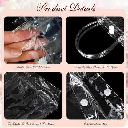 10/20Pcs Transparent Gift Bag with Handle Wedding Birthday Party Candy Gift Packaging Reusable Tote Bag Christmas Baby Shower