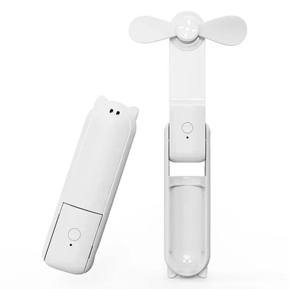 Portable Mini Fan USB Rechargeable Foldable Handheld Fan With Lanyard 3-speed Adjustable Hanging Neck Fans for Outdoor Travel