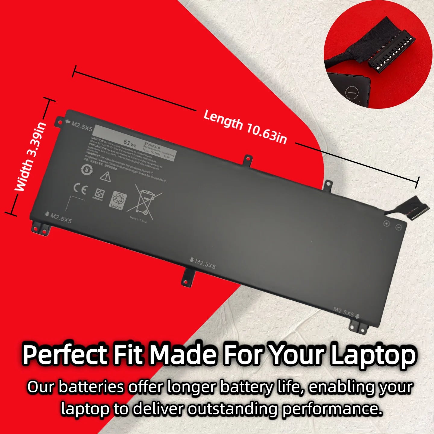 Wholesale And Retail ❗❗❗ TOTRM T0TRM Laptop Battery for For Dell XPS 15 9530 Precision M3800 H76MV 7D1WJ 24 Months Warranty