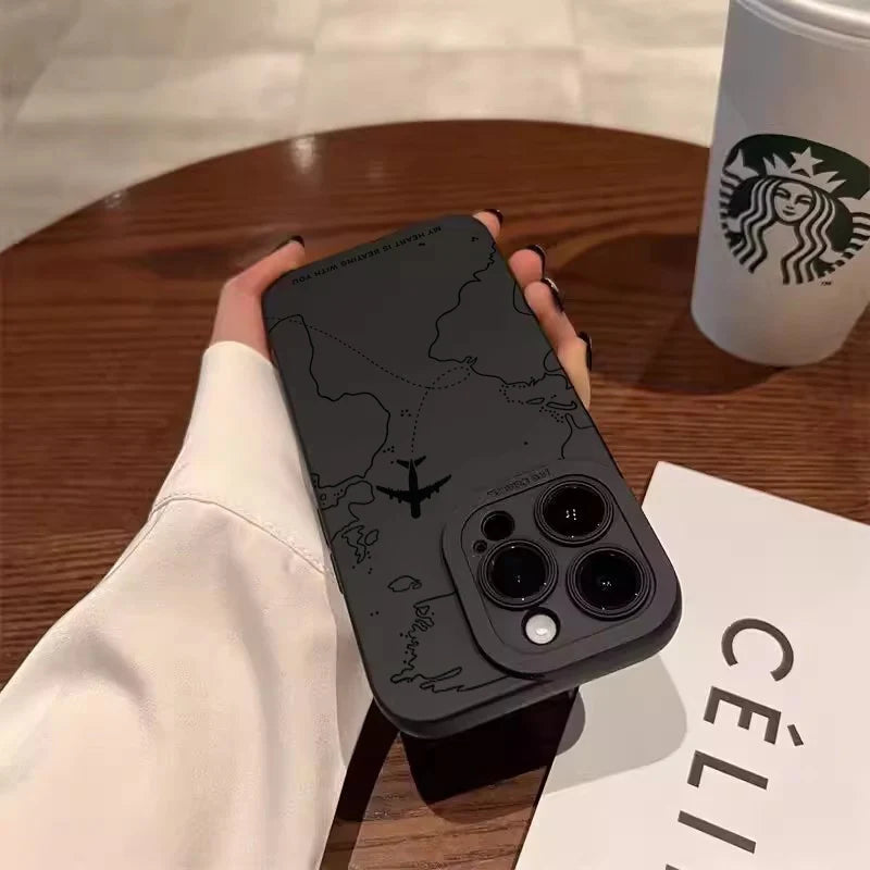 Travel-nspired Airplane Route Desian Case For Xiaomi Mi 11 Lite5G 14T 14 13T 13 12T 12 Poco X7 F5 X5 X3 X6 M6 F6 Pro Back Cover