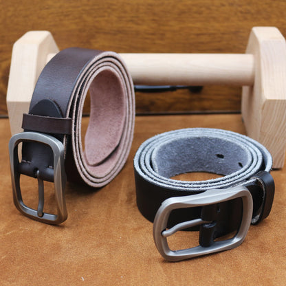 Thick Cowhide Copper Pin Buckle Real Genuine Leather Belt For Jeans Fashion Casual Belt Men Waistband Retro Luxury Male Strap