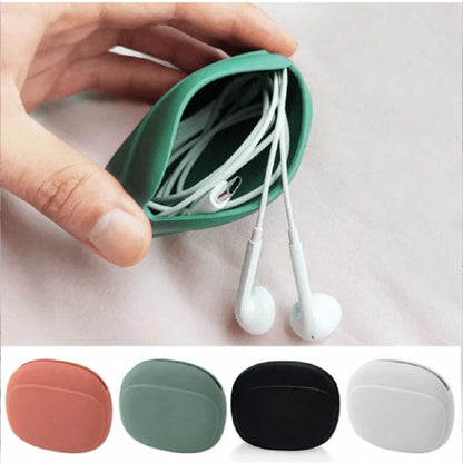 Silicone Cell Phone Cable Bag, Data Cable Storage Box, Travel Earphone, Wire Key, U Drive, USB Rating, Sauna