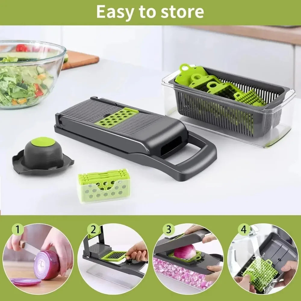 Multifunctional Vegetable Chopper With Handle 14/16 in 1 Kitchen Slicer Dicer Grater Food Cutting Cocina Gadget