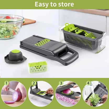 Multifunctional Vegetable Chopper With Handle 14/16 in 1 Kitchen Slicer Dicer Grater Food Cutting Cocina Gadget