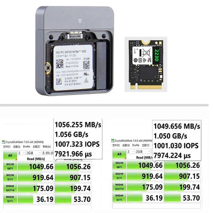 M.2 NVMe 2230 SSD Enclosure USB C Adapter 10Gbps USB3.2 Gen2 External Case Box for M2 2230 NVMe SN740/SN530 520/PM991a/BG4/BC711
