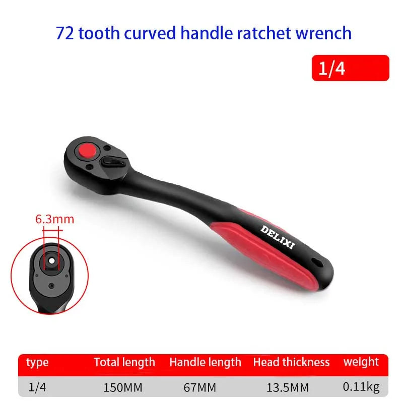 Car Repairs Ratchet Wrench  1/4 3/8 1/2  Inch High Torque Reversible  Quick Release Ratchet Socket Wrench Hand Tool
